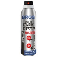 BROS NA KOMARY TROPIKALNE I KLESZCZE 50% DEET SUPER MOCNY 180ML MESZKI