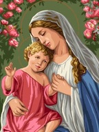 Obraz Maľovanie podľa čísel Rám Ježiško Mária