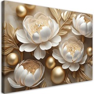OBRAZ NA PLÁTNE Zlaté kvety glamour 3D CANVAS 120x80