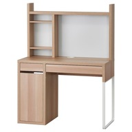 IKEA MICKE Biurko z nadstawką dąb bejcowany na biało 105x50 cm