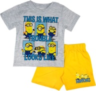 MINIONKI PIŻAMA CHŁOPIĘCA NA KRÓTKI RĘKAW PIŻAMKA T-SHIRT SPODENKI 110 P53