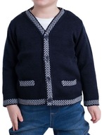 Rozopínateľný tmavomodrý sveter pre chlapca 110