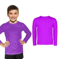 Blúzka detské tričko dlhý rukáv detská fialová bavlnená PL 104
