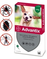 Advantix Spot On krople na kleszcze i pchły dla psów do 4 kg 4x0,4 ml