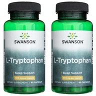 Sada 2x Swanson L-Tryptofan 500 mg Dobrý spánok Stres Depresia 60 kaps