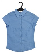 koszula dziewczęca Marks & Spencer 134 niebieska krótki rękaw