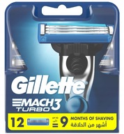 Gillette Mach3 Turbo 12 nožov / vymeniteľných čepelí - Originál - Kartonik