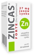 Zincas forte, 27 mg jonów cynku, tabletki, 50 szt.