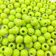 Akrylové korálky tenisová loptička 50 ks