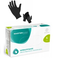 Rękawiczki jednorazowe nitrylowe Master Glove Nitrile PF Black S 100 szt.