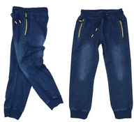 Spodnie chłopięce jeansowe dresowe joggery 110-116