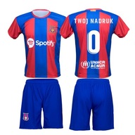 Strój Piłkarski FC BARCELONA + TWÓJ NADRUK r. XL