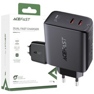 ACEFAST NABÍJAČKA SIEŤOVÁ 2X USB C 40W, PPS, PD, QC 3.0, AFC, FCP ČIERNA