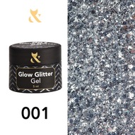 F.O.X Glow Glitter Gel trblietky 001 gél zdobenie