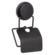 Držiak toaletného papiera OKY LID BLACK vešiak čierny bez vŕtania do wc