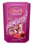 Lindt LINDOR Praliny malinowe pralinki czekoladki mleczne z nadzieniem 200g