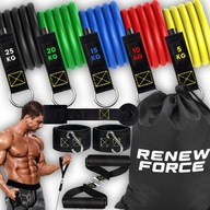 Gumy do Ćwiczeń Zestaw 5 Gum Oporowych Oporowe Fitness Treningowe + Uchwyty