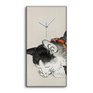 Hodiny na plátne na stenu dekor 30x60 Zviera mačka