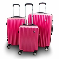 Sada kufrov 3v1 Pink na 4 kolieskach BARUT ABS sada 3 ks Cestovné