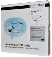 RÁDIÓANTENNA MAXIMUM KÖRIRÁNYÚ FM1 URH 88-108 MHz 45 CM 360° F CSATLAKOZÓ