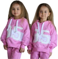 Qba Kids | Ružová mikina OVERSIZE s kapucňou 164