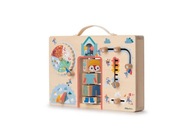 FÁBÓL KÉSZÜLT MANIPULÁCIÓS TÁBLA BŐRÖND RUHÁZAT MINDEN IDŐJÁRÁSHOZ RÓKA