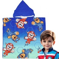 Poncho kąpielowe ręcznik kąpielowy Psi Patrol z kapturem Aqua Pups 60x60 cm