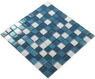 Sklenená mozaika TYRKYS DEEP BLUE, sklenená dlažba