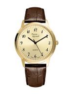 Pierre Ricaud zegarek męski czytelny cyfry złocony pasek skóra P91090.1B21Q