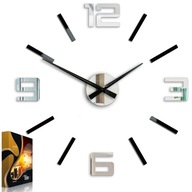 Nástenné hodiny SILVER XL čierno- zrkadlové 60cm