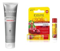 Altruist SPF50 Krem przeciwsłoneczny + Eveline Balsam do ust Cherry