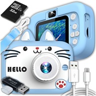 Digitálny fotoaparát ZeeTech Digitálny fotoaparát pre deti mačiatko 40 Mpx selfie hry modrá