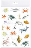 Nálepky Zvieratá morí a oceánov, realistické maľované ilustrácie