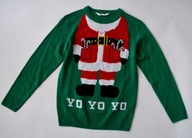 H&M Sweter 134-140cm 8-10l Świąteczny Mikołaj
