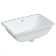 Umywalka, biała, 60x40x21 cm, prostokątna, ceramiczna