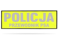 Odblaskowa naszywka policyjna nadruk POLICJA PRZEWODNIK PSA - 30x10 cm