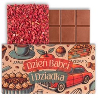 TEJCSOKOLÁDÉ ajándék nagymama és nagypapa napjára málnával 50 g