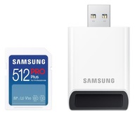 Karta pamięci Samsung 512 GB SDXC PRO Plus 180 MB/s z czytnikiem (2023)