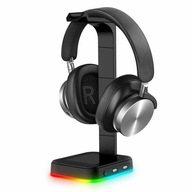 GAMER FEJHALLGATÓ TARTÓ ÁLLVÁNY RGB VILÁGÍTÁSSAL, 2x USB HUB