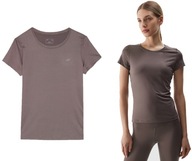 T-shirt sportowy damski 4F F604 koszulka na siłownie brązowa 2XL