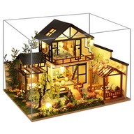 Ručne vyrobený miniatúrny moderný 24. domček pre bábiky so sadou