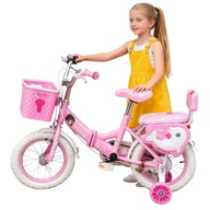 2026 РОЖЕВИЙ ДИТЯЧИЙ ВЕЛОСИПЕД З КОРЗИКОМ І ТРЕНУВАЛЬНИМИ КОЛЕСАМИ
