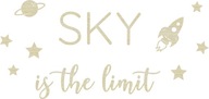 Drewniany NAPIS na ścianę SKY IS THE LIMIT zestaw