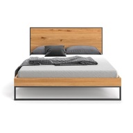 DSI-meble Dubová posteľ FRAME 120x200 loft drevo dub a kov