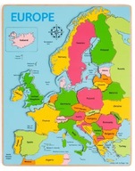Puzzle drewniane dla dzieci Mapa Europy na prezent BJ048 Bigjigs Toys