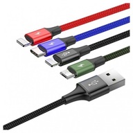 Baseus Fast 4w1 USB USB-C / 2x Lightning / Micro 3,5A 1,2m (czarny)