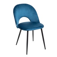 Jedálenská stolička TERCIO velúrová tmavo modrá 47x55x77cm GLAMOUR