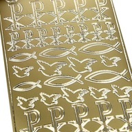 STICKERS DEKORÁCIÓS MATRICÁK arany vallási szimbólumok