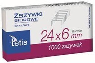 Zszywki biurowe 24/6 1000 sztuk Tetis GZ101-A