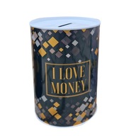 Skarbonka puszka metalowa 15x10cm LOVE MONEY